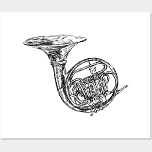 French Horn Sketch Posters and Art